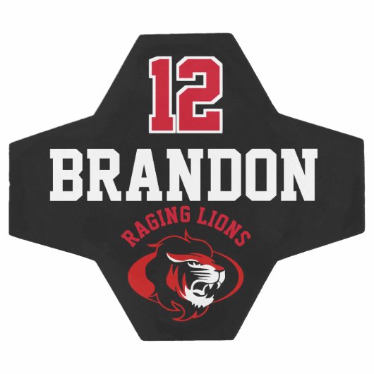 Team-Fußball-Logo - Rot, Schwarz und Weiß Fußball (Flach)