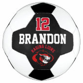 Team-Fußball-Logo - Rot, Schwarz und Weiß Fußball (Vorderseite)