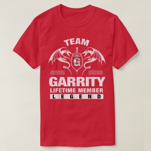 Team GARRITY Lifetime Member Geschenke T-Shirt (Design vorne)