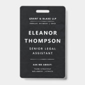 Team Gebäude Black Modern QR Business Ausweis (Vorderseite)