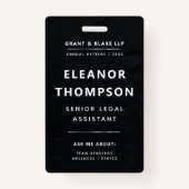 Team Gebäude Black Modern QR Business Ausweis (Vorderseite)