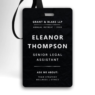 Team Gebäude Black Modern QR Business Ausweis