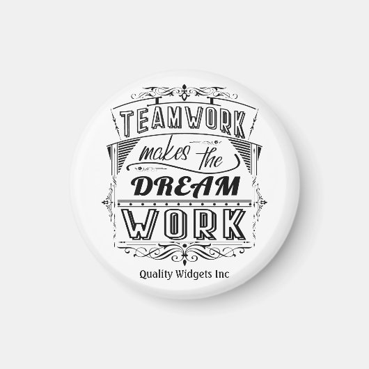 Team Gebäude Teamwork macht Traumarbeit Magnet (Vorne)