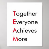 TEAM - Gemeinsam erreicht jeder mehr Inspiration Poster (Vorne)