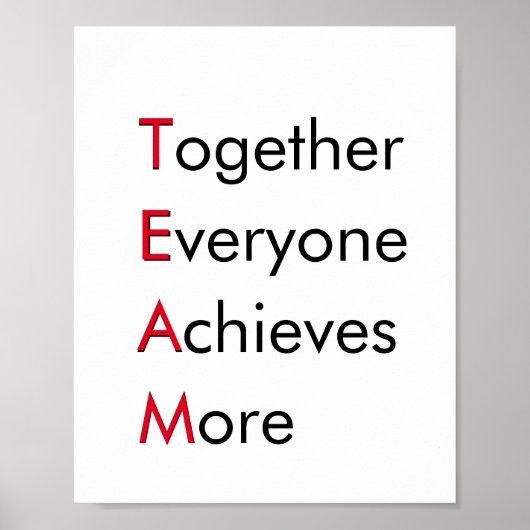 TEAM - Gemeinsam erreicht jeder mehr Inspiration Poster (Vorne)