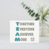 Team - Gemeinsam erreicht jeder mehr Postkarte (Stehend Vorderseite)