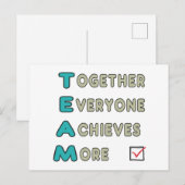 Team - Gemeinsam erreicht jeder mehr Postkarte (Vorne/Hinten)