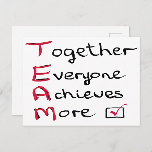 Team - Gemeinsam erreicht jeder mehr Postkarte (Vorne/Hinten)