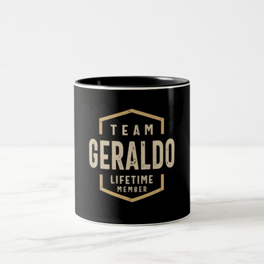 Team Geraldo Lifetime Personalisierter Name Zweifarbige Tasse (Mittel)