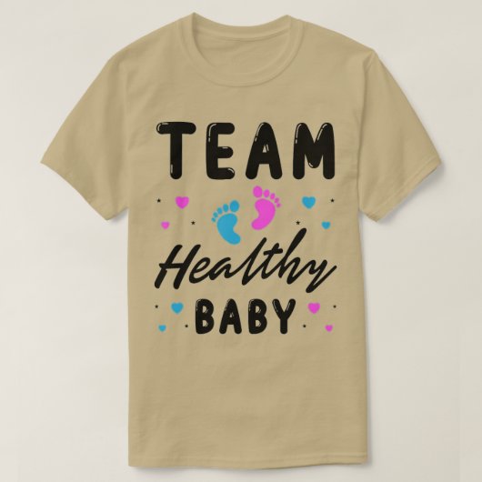 Team gesundes Baby Funny Geschlecht offenbaren Par T-Shirt (Design vorne)