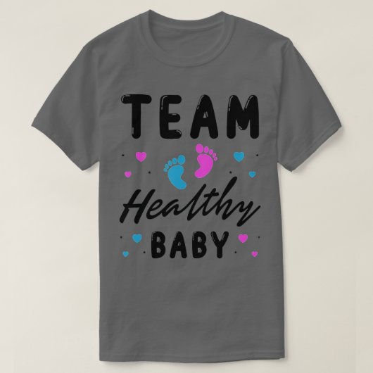 Team gesundes Baby Funny Geschlecht offenbaren Par T-Shirt (Design vorne)