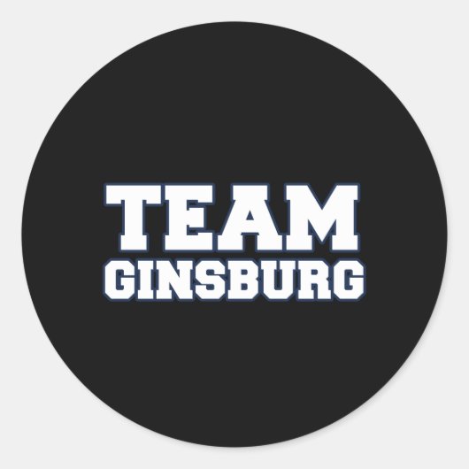 TEAM GINSBURG RUNDER AUFKLEBER (Vorderseite)