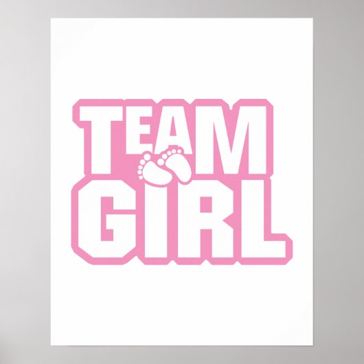 Team Girl Baby Shower Gender Reveal Party Pink Poster (Vorne)