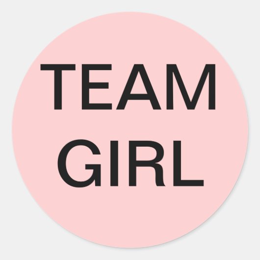 Team Girl Baby Shower Runder Aufkleber (Vorderseite)