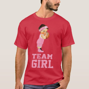 Team Girl Basketball Baby Gender Reveal T-Shirt