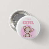 Team Girl Bear Gender Reveal Button (Vorne & Hinten)