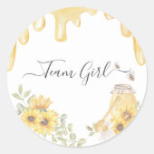 Team Girl Bee Sunflowers Party Abstimmung Runder Aufkleber (Vorderseite)