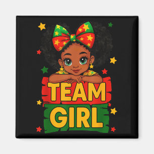 Team Girl Black Kids Gender Reveal Baby Ankündigun Magnet
