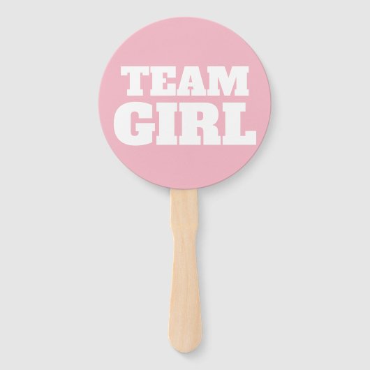 Team Girl / Boy Gender Reveal Party Sign Fans Fächer (Vorderseite)