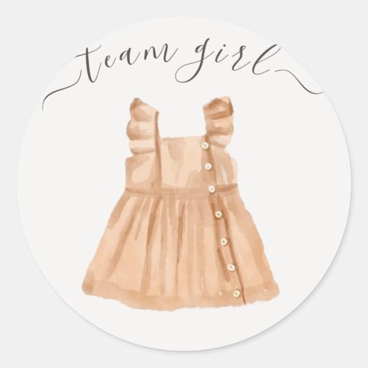 Team Girl Boy oder Girl Boho Gender Reveal Runder Aufkleber (Vorderseite)