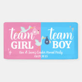 Team Girl Boy Pink Blue Gender Reveal Party Custom Banner (Horizontal)