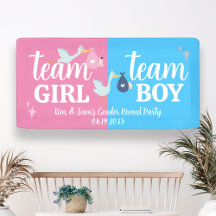 Team Girl Boy Pink Blue Gender Reveal Party Custom