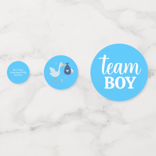 Team Girl Boy Pink Blue Gender Reveal Party Custom Konfetti (Rückseiten)