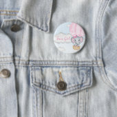 Team Girl Elephant Balloon Babydusche Button (Beispiel)