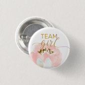 Team Girl gender reveal baby shower Button (Vorne & Hinten)