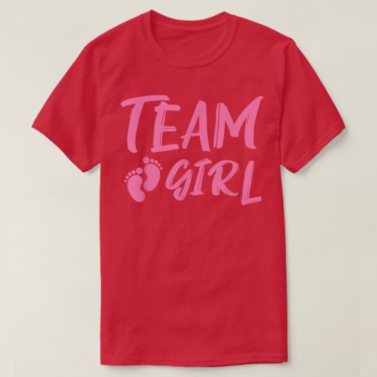 Team Girl Gender Reveal Baby Shower T-Shirt (Design vorne)