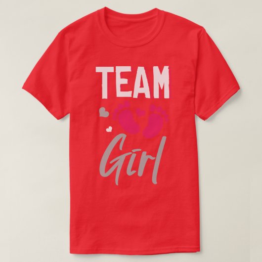 Team Girl Gender Reveal Baby Shower T-Shirt (Design vorne)