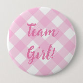 Team Girl, Gender Reveal Button, rosa Button (Vorderseite)