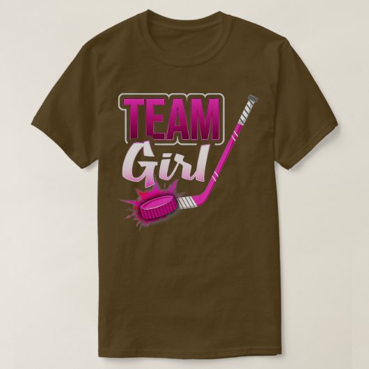 Team Girl Gender Reveal Hockey Baby Shower Party G T-Shirt (Design vorne)