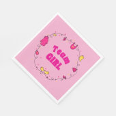Team Girl Gender Reveal Napkins Serviette (Ecke)