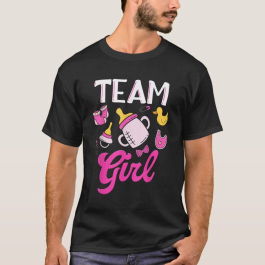 Team Girl Gender Reveal Party Baby Shower Matching T-Shirt (Vorderseite)