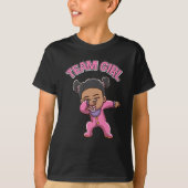 Team Girl Gender Reveal Party Dabbing Black Baby T-Shirt (Vorderseite)