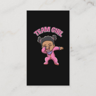 Team Girl Gender Reveal Party Dabbing Black Baby Visitenkarte