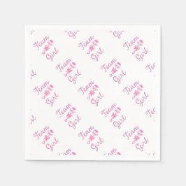 Team Girl Gender Reveal Party Gear Serviette