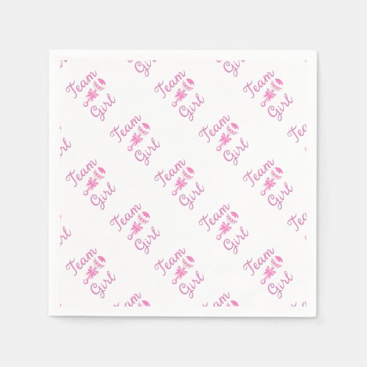 Team Girl Gender Reveal Party Gear Serviette (Vorderseite)