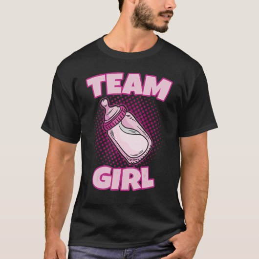 Team Girl Gender Reveal Party Team Pink Baby Annou T-Shirt (Vorderseite)