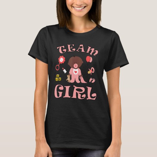 Team Girl Gender Reveal Party Team Pink Baby Annou T-Shirt (Vorderseite)