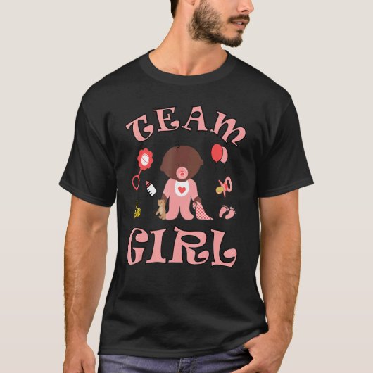 Team Girl Gender Reveal Party Team Pink Baby Annou T-Shirt (Vorderseite)