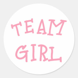 Team Girl Gender Reveal Pink Runder Aufkleber