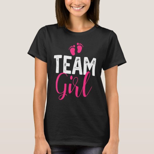 Team Girl Gender Reveal Pregnancy Announcement Bab T-Shirt (Vorderseite)