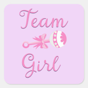 Team Girl Gender Reveal Stickers