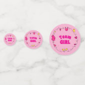 Team Girl Gender Reveal Table Confetti Konfetti (Vorderseiten)