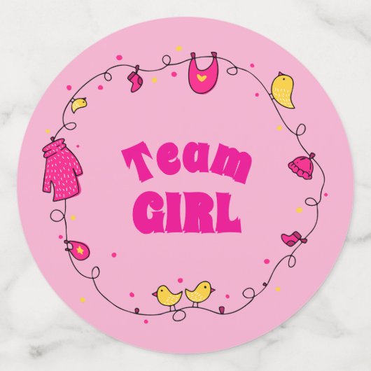 Team Girl Gender Reveal Table Confetti Konfetti (Groß Rückseite)