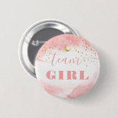 Team Girl Gender Reveal Watercolor Button (Vorne & Hinten)
