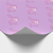 Team Girl Gender Reveal Wrap Geschenkpapier (Ecke)