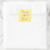 Team Girl Gender Reveal Wrap Quadratischer Aufkleber (Tasche)